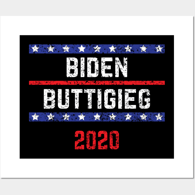 Joe Biden 2020 and Pete Buttigieg on the One Ticket. Biden Buttigieg 2020 Vintage Distressed Wall Art by YourGoods